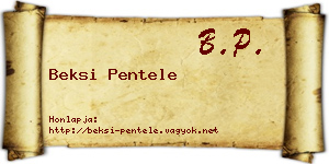 Beksi Pentele névjegykártya
